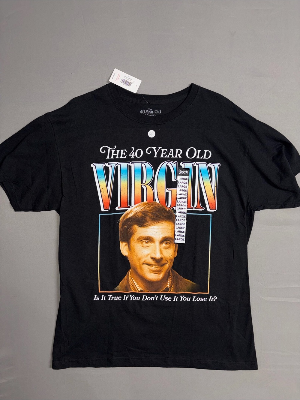 Silver Jeans Black Graphic Tee - The 40 Year Old Virgin Print